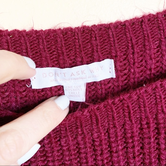 Don't Ask Why Maroon Lace Up Knit Sweater - Picture 3 of 7